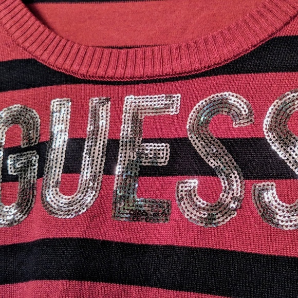 Guess Logo Striped Sweater XS - Picture 2 of 5